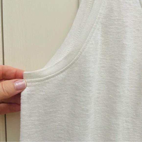 EILEEN FISHER Organic Linen Jersey Tank Top White Size S - Picture 5 of 7